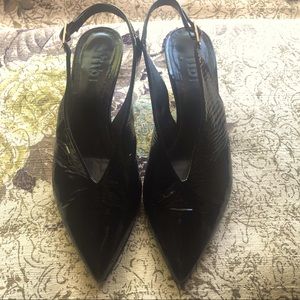 Tibi Black Patent Slingback Lia Pump 7.5